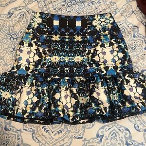 Finders Keepers Chic Blue Patterned Skirt
